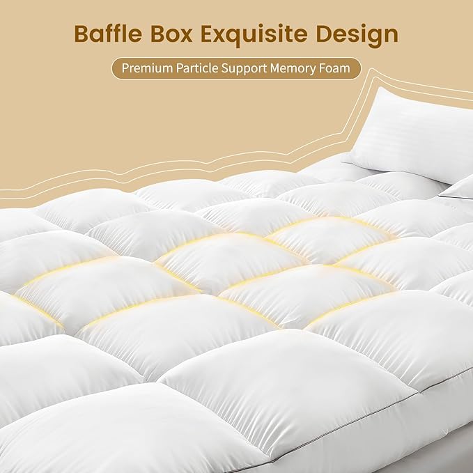 Decroom 5 Inch Memory Foam Mattress Topper Queen Size, Filled with Breathable Memory Foam Pillow Topper, Soft Fluffy Supportive Bed Mattress Pad for Back Pain Relief, 80x60x5 Inch