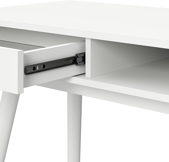 Furniture Nora 40W Writing Desk in Pure White | Computer Table for Home Office Workspace or Entryway