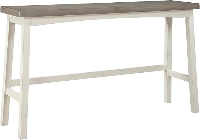 Lexicon Bar Table Set for 3, Small Kitchen Table Set Kitchen Island Table with 3 Saddle Bar Stools, 4 Piece Dining Table Set for Breakfast Nook, Living Room, Apartment, Pub Height, White/Coffee