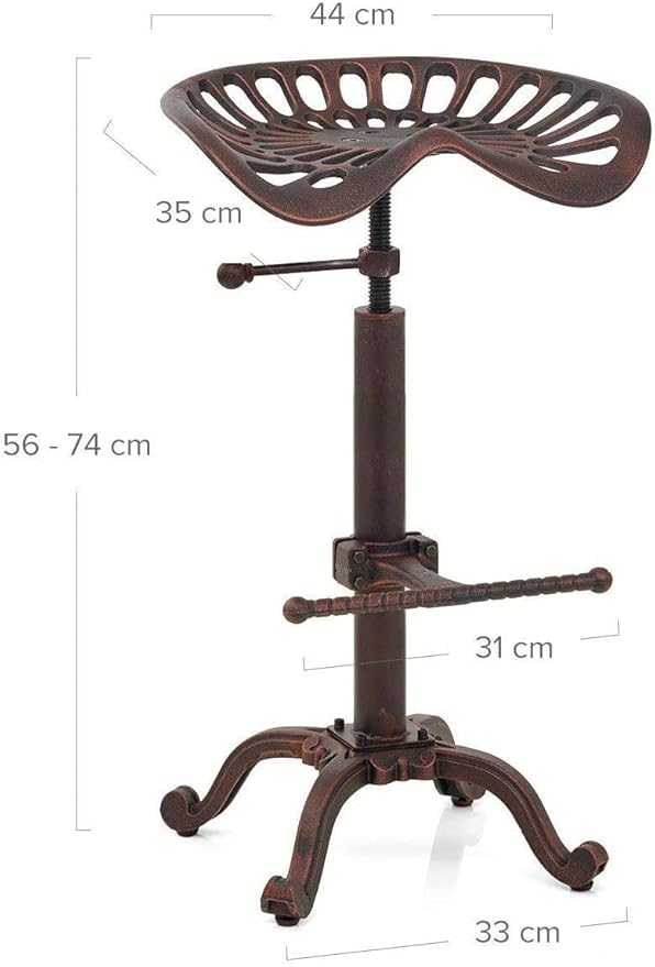 Vintage Tractor Seat Bar Stools Industrial Style Swivel Kitchen Dining Chair Height Adjustable 20-27inch