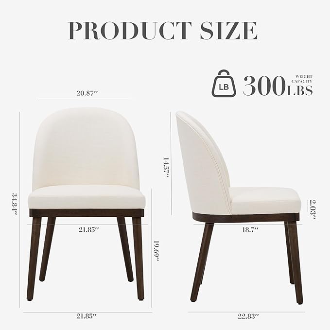 COLAMY Upholstered Dining Chairs Set of 6, Wooden Kitchen Chairs with Open Back, Modern Dining Room Chairs with Wood Frame, Dinner Side Chairs for Dining Room Kitchen Restaurant, Beige