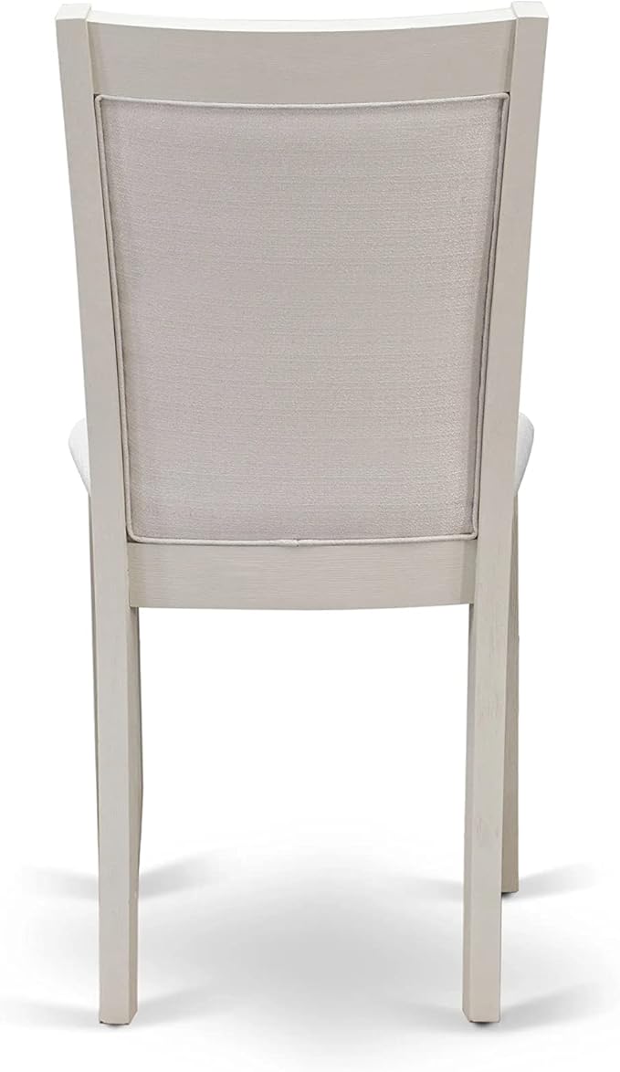 East West Furniture X027MZ001-6 6 Piece Kitchen Table Set Contains a Rectangle Dining Table with X-Legs and 4 Cream Linen Fabric Upholstered Chairs with a Bench, 40x72 Inch, Multi-Color
