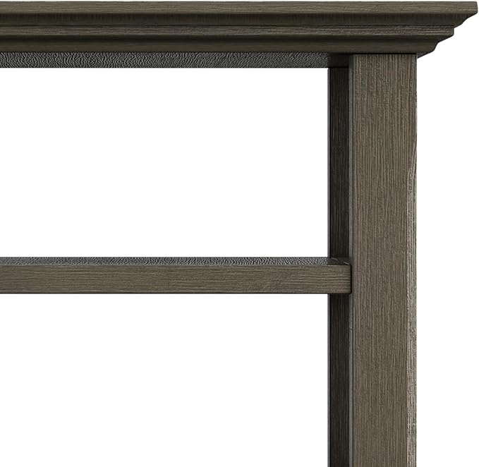 SIMPLIHOME Acadian SOLID WOOD 19 inch Wide Square Transitional End Table in Farmhouse Grey for the Living Room and Bedroom