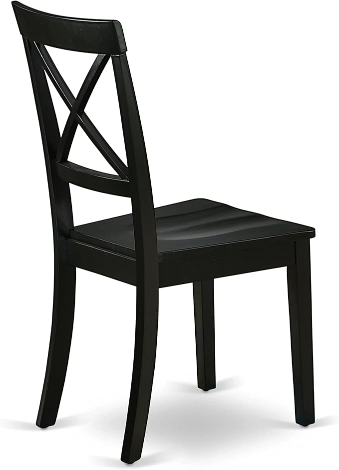 East West Furniture ESBO3-BCH-W 3 Piece Kitchen Table & Chairs Set Contains a Round Dining Room Table with Pedestal and 2 Dining Chairs, 30x30 Inch, Black & Cherry