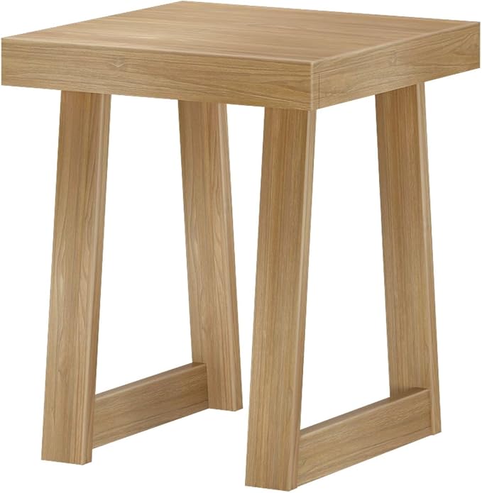 Plank+Beam Classic Square Side Table, Slim Side Table for Living Room, Narrow Nightstand for Small Spaces, Wood End Table for Bedroom, Blonde Wirebrush