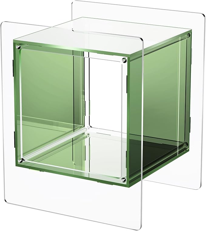 Acrylic Nightstand, Bedside Table for Bedroom, Side Table, Record Player Stand, 18'' x 15.7'' x 21.6'', Green