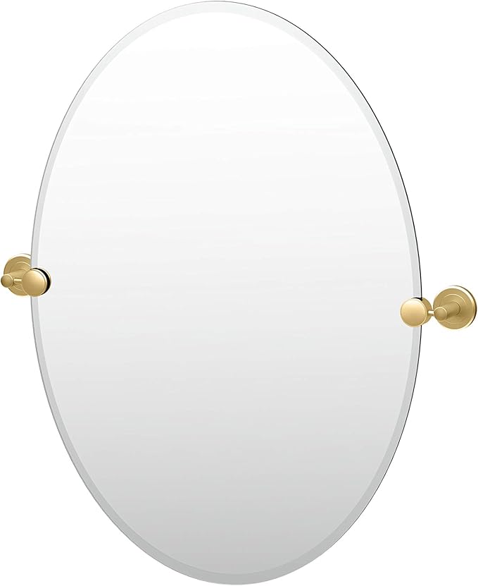 Gatco 4239 Latitude II 26.5" H Oval Mirror Brass
