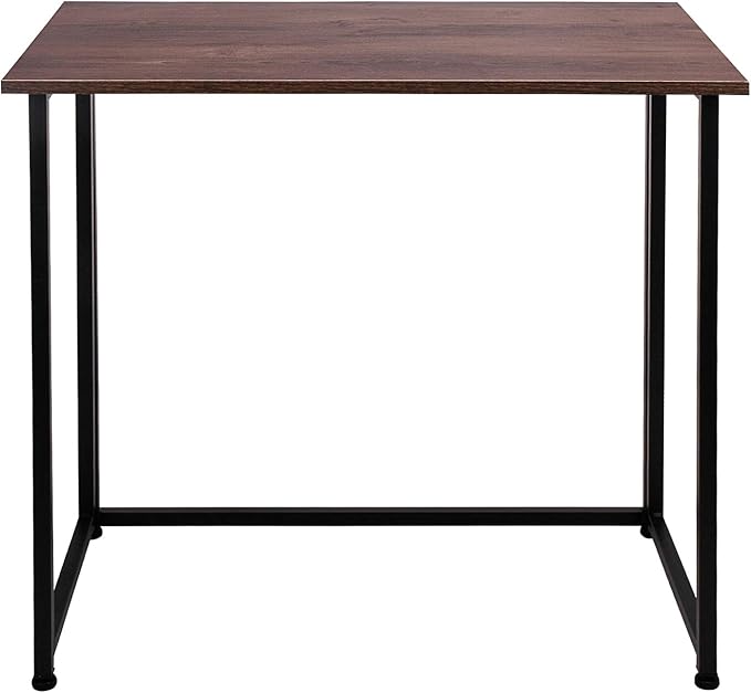 Leopard Outdoor Products Folding Computer Desk for Small Spaces, Space-Saving Home Office Foldable Computer Laptop Writing Desk, Compact Study Reading Table (Dark Brown)