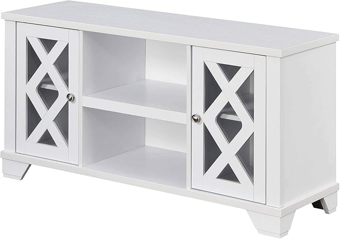 Convenience Concepts Gateway TV Stand 47.25" - Family Room Entertainment Center with Storage Cabinets and Shelves, Traditional TV Console for Living Room, Office, White