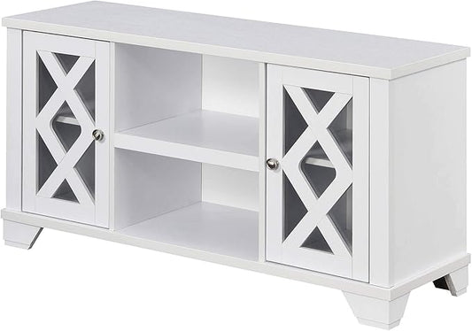 Convenience Concepts Gateway TV Stand 47.25" - Family Room Entertainment Center with Storage Cabinets and Shelves, Traditional TV Console for Living Room, Office, White