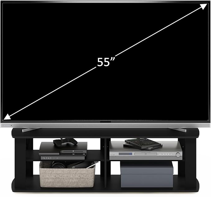 Furinno 11191BK THE Entertainment Center TV Stand, Black
