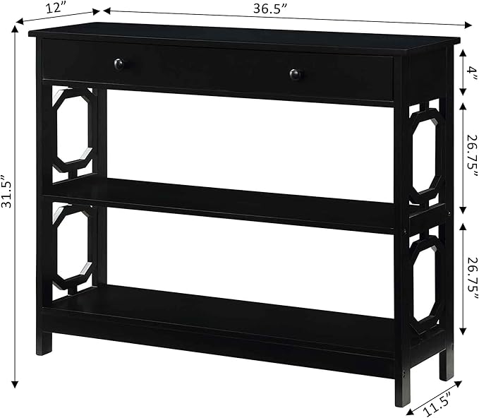 Convenience Concepts Omega 1 Drawer Console Table, Black