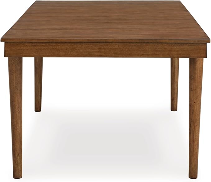 Signature Design by Ashley Lyncott Mid-Century Dining Extension Table with Removable Center Leaf, Dark Brown