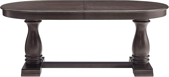 Ball & Cast Farmhouse Extendable Dining Table for 6-8, 76"-94" Long Extendable Kitchen-Table with Leaf, Mid Century Curved Wooden Expandable Table w/18 Leaves,Drop-Leaf Breakrest Table, Dark Brown