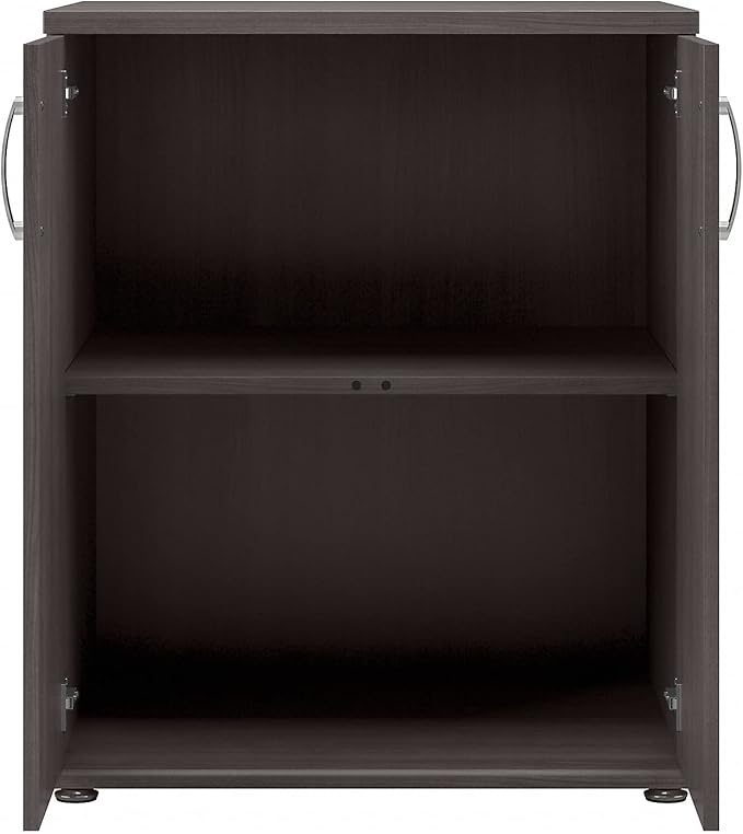 Bush Business Furniture Universal Floor Cabinet with Doors, Vertical Office Storage Unit with Adjustable Shelving for Workspace, Storm Gray