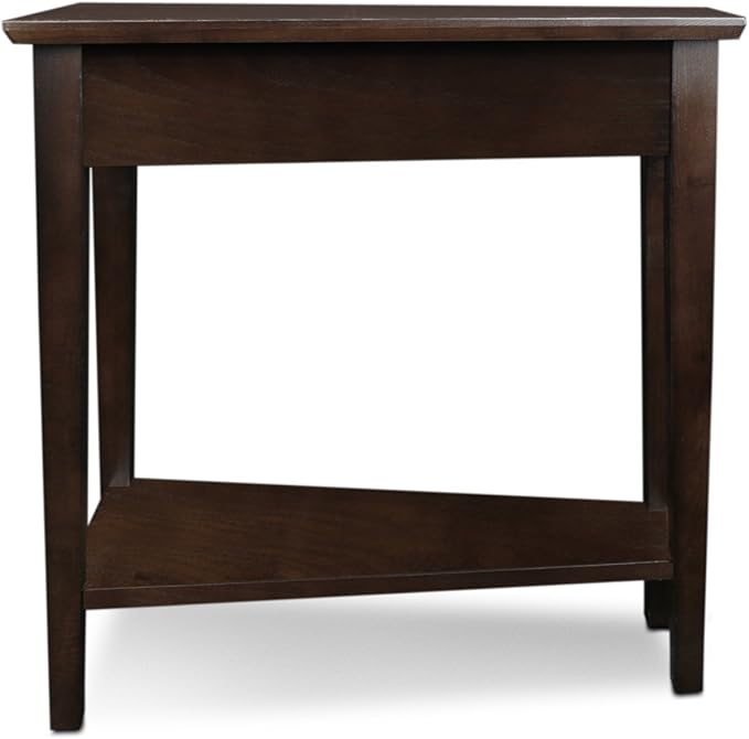 Leick Home Teegan Solid Wood Recliner Wedge End Side Table with Shelf, Chocolate Oak Brown, Perfect for Living Rooms, Bedrooms, and Small Spaces, 10074-CH