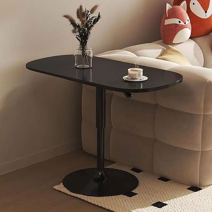 Adjustable Height Couch Side Table, 23.5"-31.5" Height Laptop Table for Couch, TV, Reading, Drinks, Working, Black
