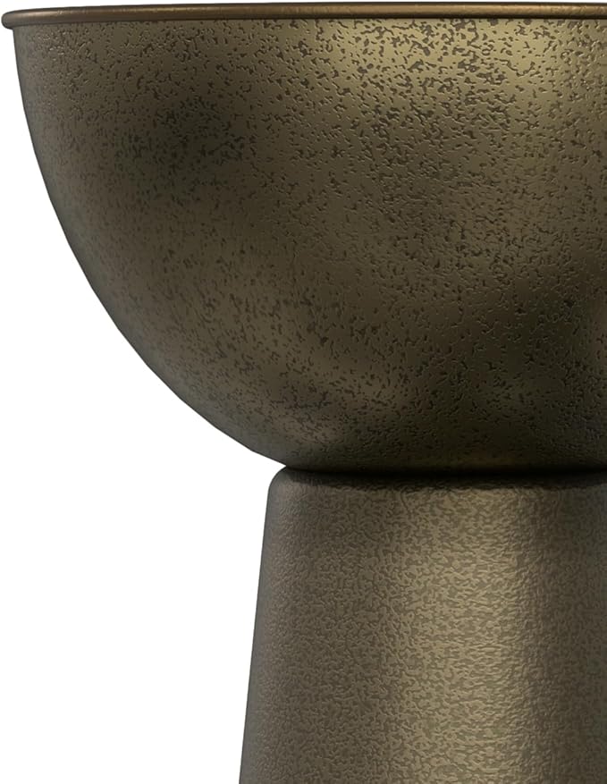 SIMPLIHOME Surrey Contemporary Modern 12 inch Wide Metal Side Table in Antique Gold, Fully Assembled for The Living Room and Bedroom