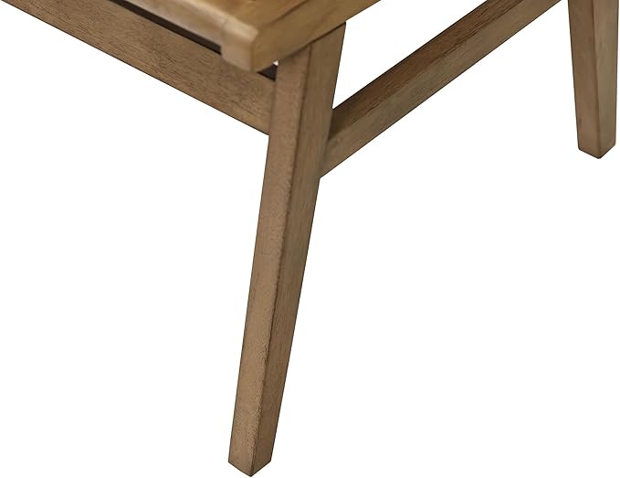 Mid-Century Modern Wood Rectangular Extension Kitchen Dining Table and Eight Chairs, Brown