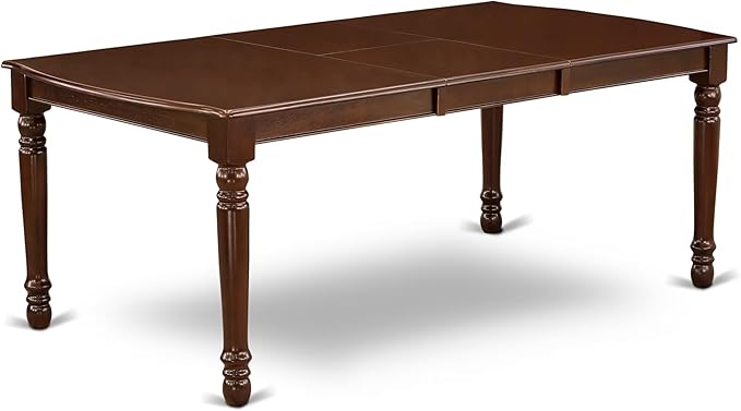 East West Furniture DOCA5-MAH-W 5 Piece Dining Room Table Set Includes a Rectangle Wooden Table with Butterfly Leaf and 4 Kitchen Dining Chairs, 42x78 Inch, Mahogany