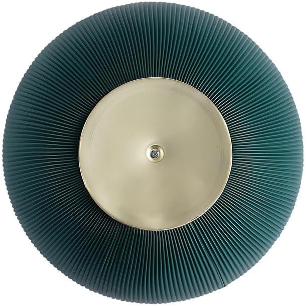Manhattan Comfort Anderson Modern 28.15" Round Coffee Table 2.0 - Ceramic Marble Tabletop, Elegant Pleated Leatherette Details & Gold Base, Fully Assembled Accent Furniture, Set of 1, Green