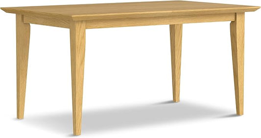 SIMPLIHOME Colby Extendable Dining Table, Solid Wood Oak Veneer in Oak, 60-76 x 36 inches, Contemporary-Style Rectangular Expandable Kitchen Table with Butterfly Leaf for 6+ People