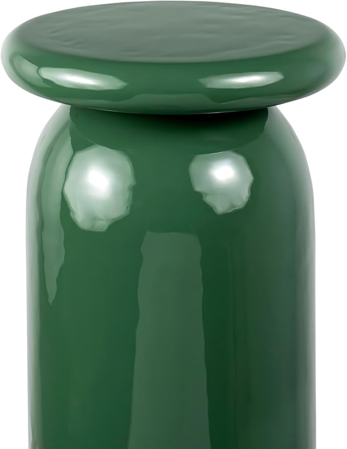 JONATHAN Y END1008A Miles 22.75" Mid-Century Modern Metal Sleek Cylinder Drink Table, Green for Living Room, Bedroom, Office, Bathroom