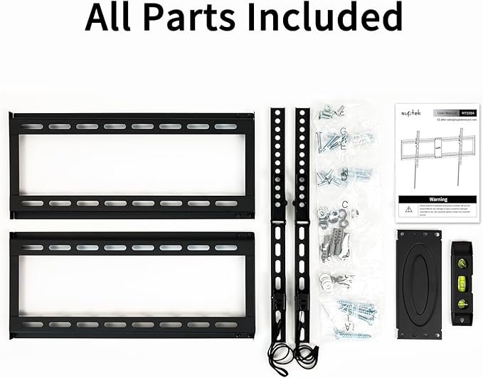 Suptek Tilt TV Wall Mount Bracket for Most 42-90 inch TV, Universal Mount with Max 800x400mm VESA and 154lbs Loading Capacity, Fits Studs 16” 18“ 24" Apart, Low Profile with Bubble Level (MT5084)