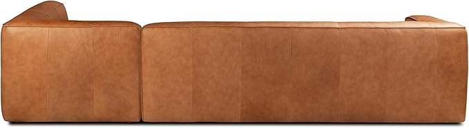POLY & BARK Piazza Reversible Corner Sectional 125" Sofa in Bourbon Tan