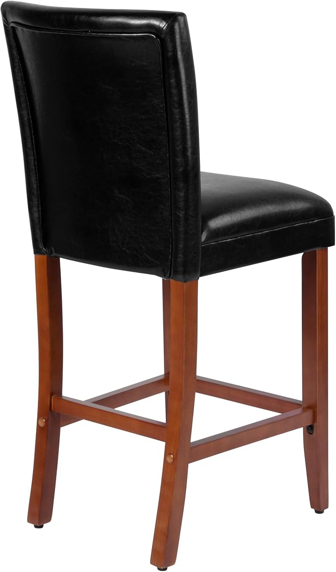 Homepop Home Decor | Classic Counter Height Bar Stools | 29 Inch Bar Stools | Decorative Home Furniture (Black) Single Pack