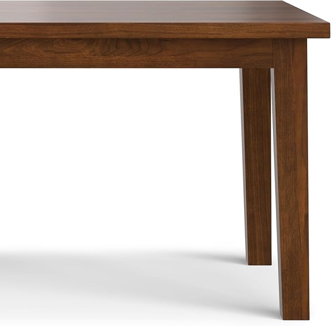 SIMPLIHOME Eastwood Dining Table, Solid Wood Walnut Veneer in Walnut, 66 x 40 inches, Contemporary-Style Rectangular Kitchen Table for up to 6 People