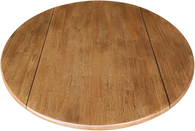 IC International Concepts 42" Round Dual Drop Leaf Pedestal Dining Table