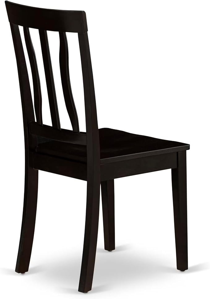 East West Furniture ANTI5-CAP-W 5 Piece Dinette Set for 4 Includes a Round Kitchen Table with Pedestal and 4 Dining Chairs, 36x36 Inch, Cappuccino