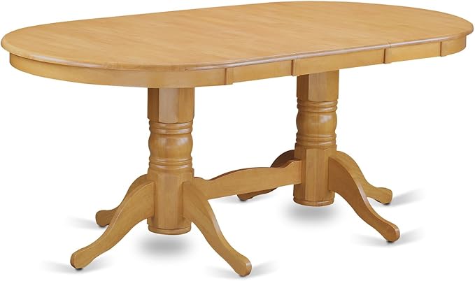 East West Furniture VAAN5-OAK-W 5 Piece Dining Set Includes an Oval Dining Table with Butterfly Leaf and 4 Kitchen Chairs, 40x76 Inch, Oak