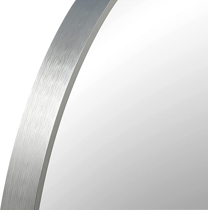 FrameWorks 24" Deluxe Contemporary Silver Circular Aluminum Mirror