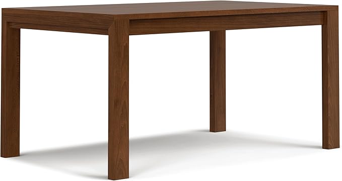 SIMPLIHOME Wilson Dining Table, Solid Wood Walnut Veneer, 60 x 36 inches, Transitional-Style Rectangular Kitchen Table for up to 6 People