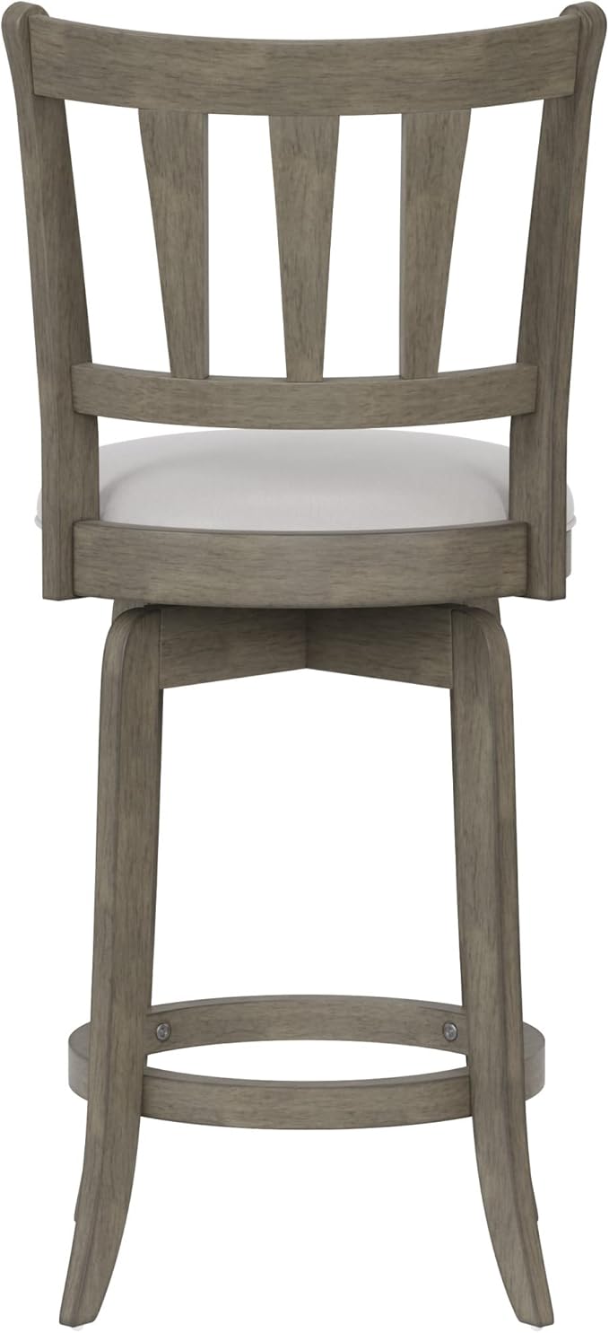 Hillsdale Presque Isle 26" Wood Swivel Counter Height Stool, Aged Gray