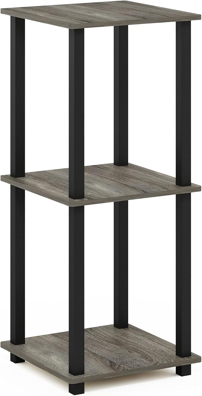 Furinno Simplistic Set of 2 End Table, French Oak Grey/Black