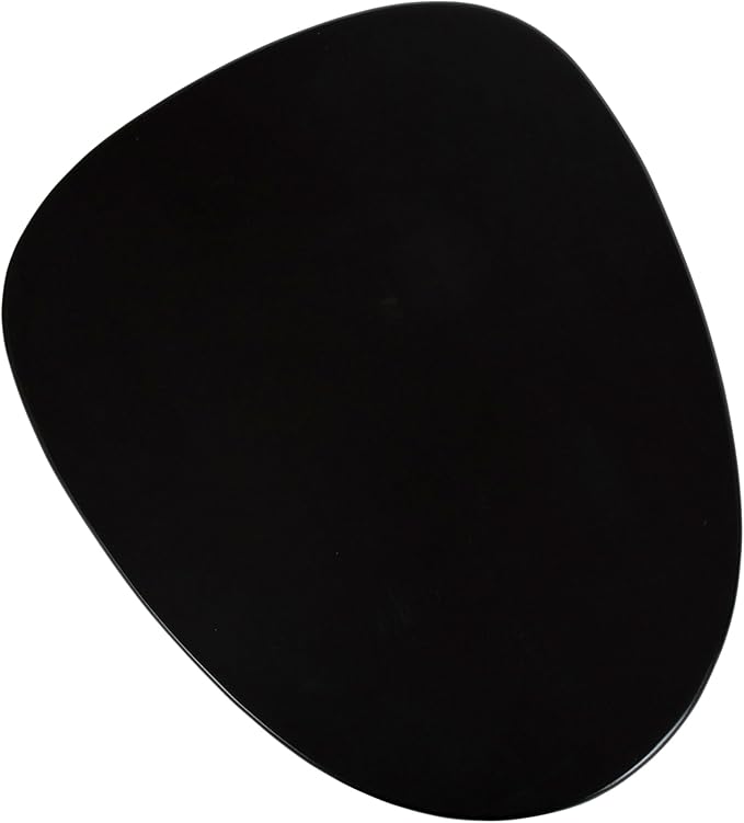 Kate and Laurel Tortola Modern Irregular Round Side Table, 22 x 18 x 20, Black, Transitional Pebble End Table for Use as Bedroom Nightstand or Living Room Accent Table