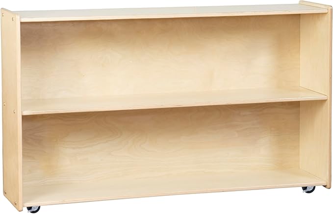 2 Shelf Montessori Horizontal Bookcase with Wheels (47" Width) |Bookshelf - Toy Storage Organizer, Arts, Crafts & Supplies Storage Unit for Home, Office, Classroom, Daycare