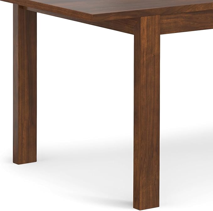 SIMPLIHOME Wilson Extendable Dining Table, Solid Wood Walnut Veneer, 60-76 x 36 inches, Transitional-Style Rectangular Expandable Kitchen Table for up to 6+ People