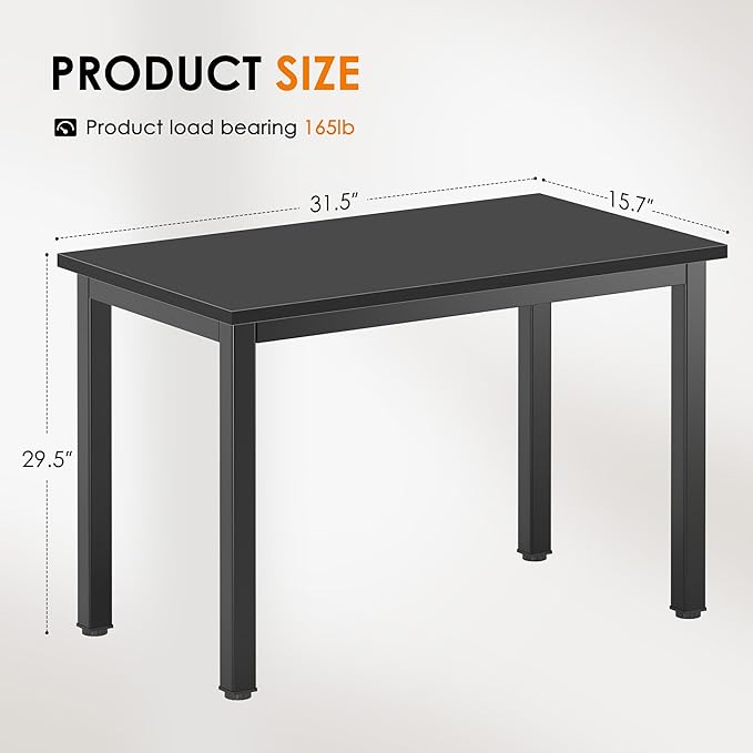 DlandHome 31.5 inches Small Computer Desk,Writing Table for Small Spaces Study Table Student Laptop Desk Black