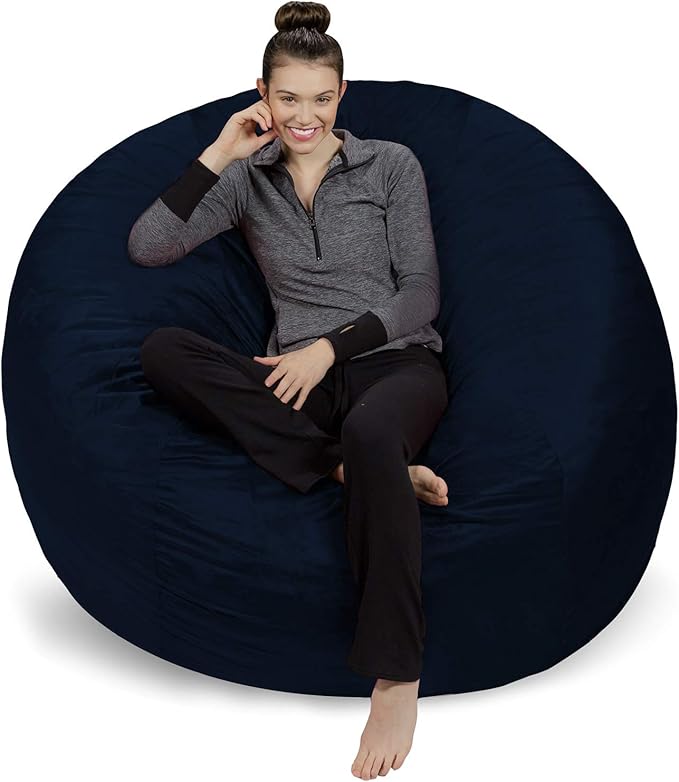 Sofa Sack Bean Bag Chair Cover, 6-Feet, Navy