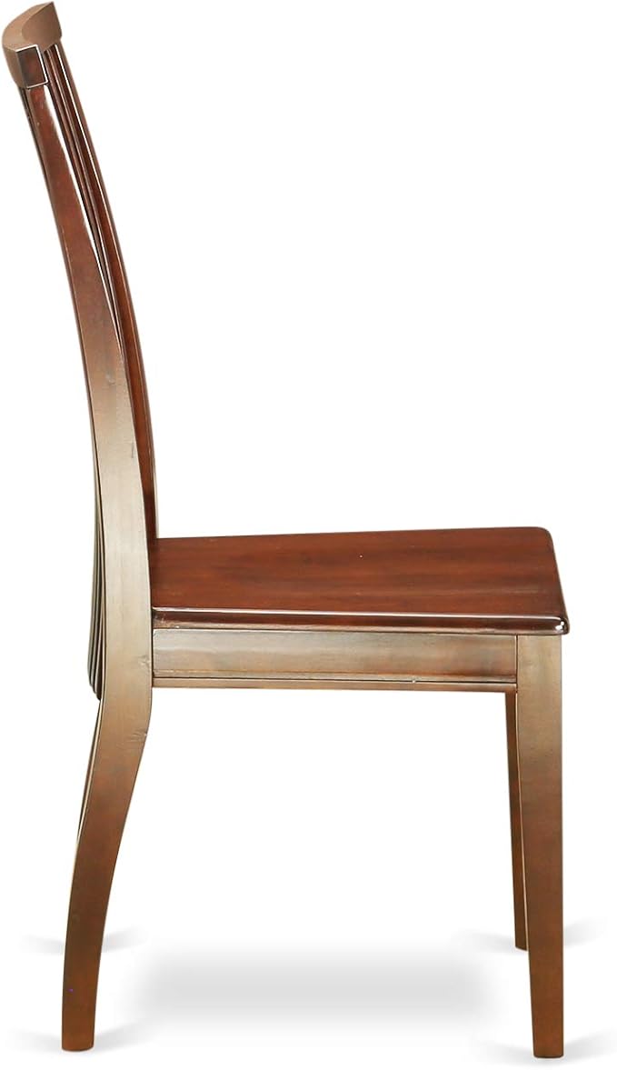 East West Furniture ESIP3-MAH-W 3 Piece Dining Table Set for Small Spaces Contains a Round Dining Room Table with Pedestal and 2 Wood Seat Chairs, 30x30 Inch, Mahogany
