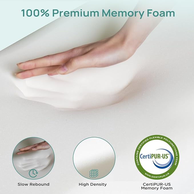 3 Inch Firm Mattress Topper Full Size, Memory Foam Bed Topper with Soft & Firm Options for Back Pain Relief, Mattress Topper with 2-Sided Cover, Ergonomic 5-Zone Design, CertiPUR Certified