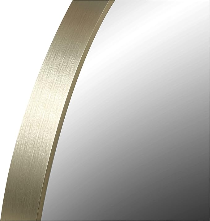 FrameWorks 28" Deluxe Contemporary Brass Gold Circular Aluminum Mirror
