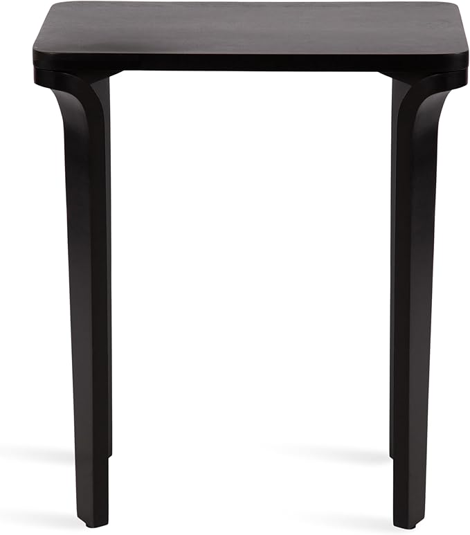 Kate and Laurel Escalon Modern Rectangle Wood Side Table, 22 x 14 x 26, Black, Transitional Decorative End Table for Use as a Bedroom Nightstand or Living Room Accent Table