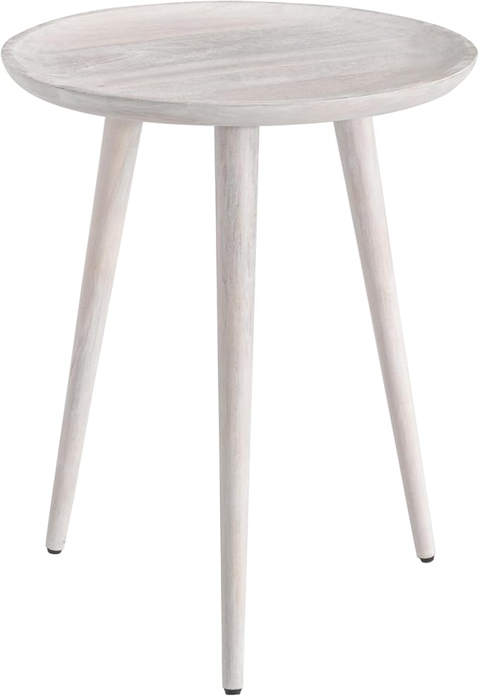 MH London Side Table - Tezgah End Table. Exclusively Designed Hand-Crafted Small Nightstand. Solid Wood Round End Table. Contemporary Accent Table for Bedrooms, Living Rooms and Home Office