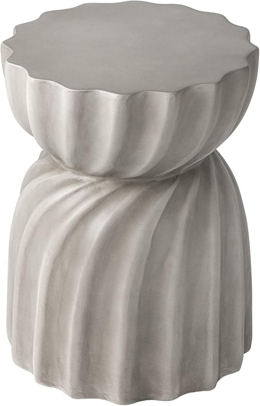 COSIEST Outdoor Side Table,Concrete Accent Side Table,Patio Side Tables End Table,Outdoor Accent Side Table Lightweight for Livingroom,Garden, Hourglass,Grey