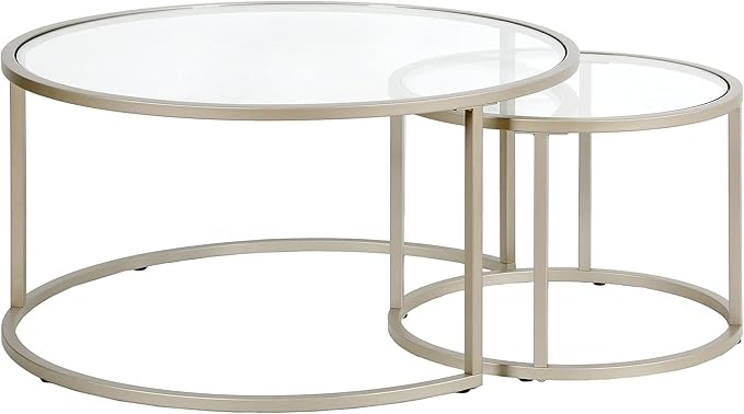 Watson Round Nested Coffee Table in Satin Nickel